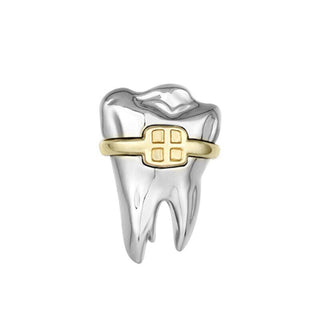 Tooth with Braces - Silver image