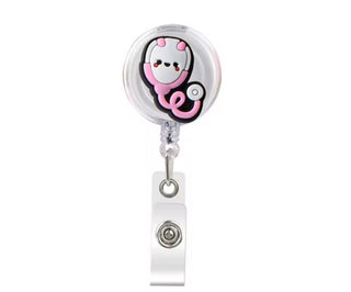 Retractable Badge Holder - Stetho Pink image 0