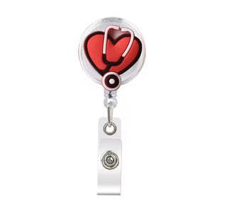Retractable Badge Holder - Heart With Stetho image 0