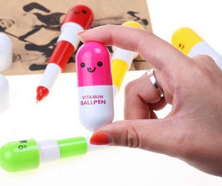 Pill shaped pen (Blue Ink) - Pink image