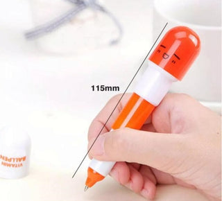 Pill shaped pen (Blue Ink) - Orange image