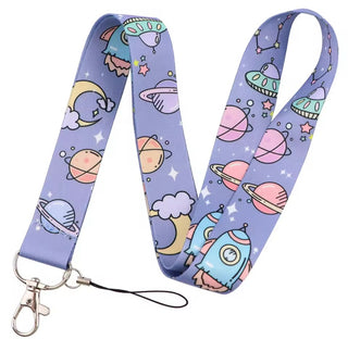 Purple Planets Lanyard image 0