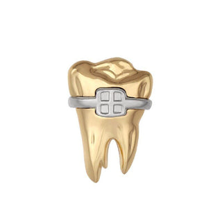 Tooth with Braces - Gold image