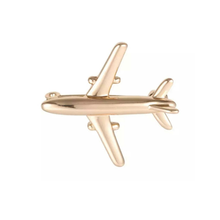 Gold Airplane Brooch