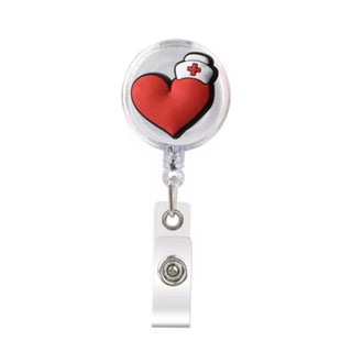 Retractable Badge Holder - Heart With Cap image 0