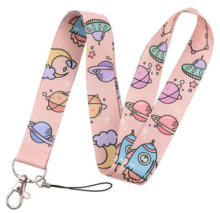 Pink Planets Lanyard image 0