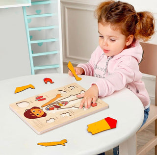 Children's Montessori Educational Wooden Human Body Puzzle (Boy & Girl) image 6