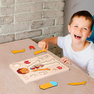 Children's Montessori Educational Wooden Human Body Puzzle (Boy & Girl) image 5