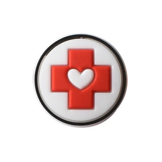 Crocs Jibbitz Charm (2-2.5$ each) - Red cross with Heart image